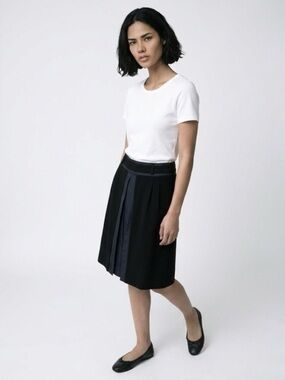 Classic Black Pleated A-Line Skirt - Women